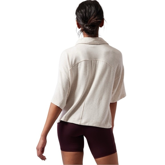 ATHLETA Westwood Soft Jersey French Terry Cotton Sweatshirt Tee - Picture 4 of 12